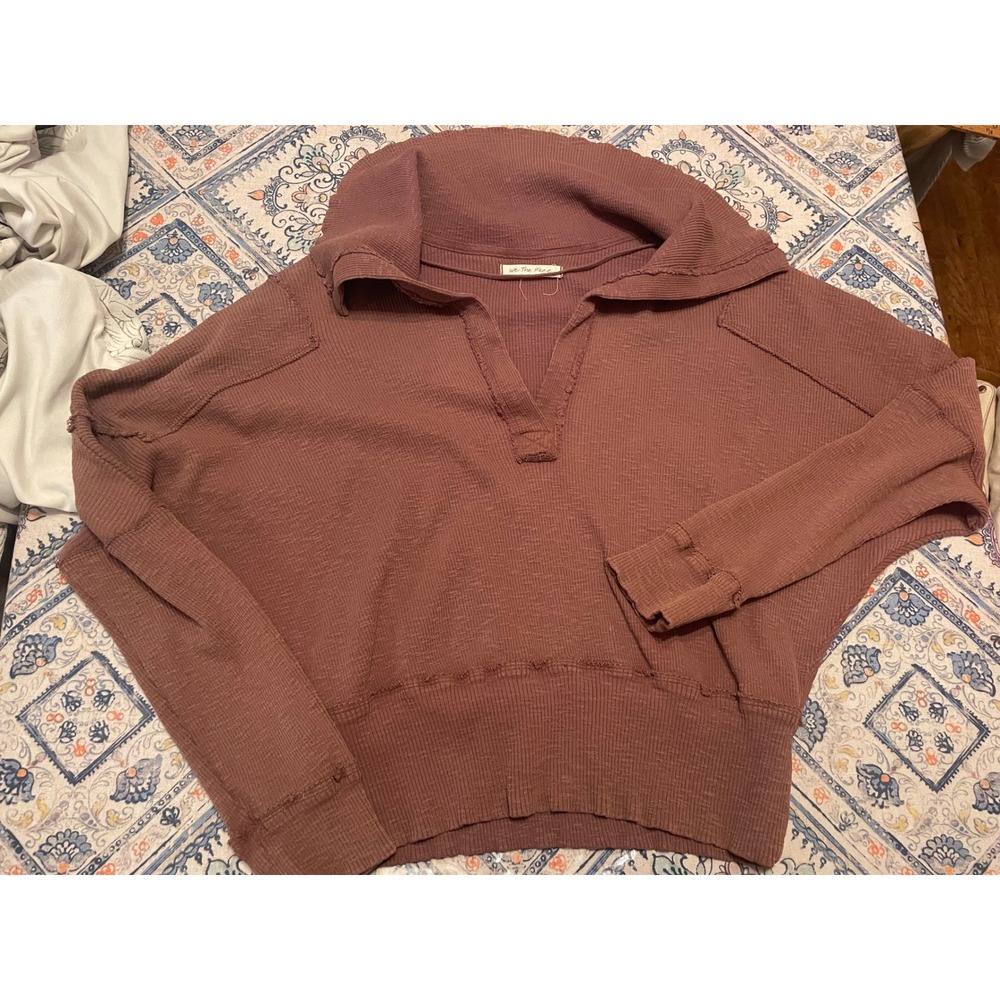 Free People We The Free Ottoman Slouchy Pullover Terracotta Mauve Medium